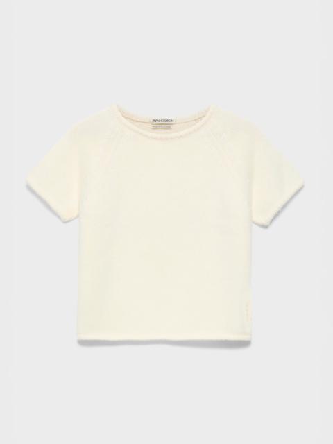JW Anderson WOMENS KNITTED T-SHIRT IN IVORY