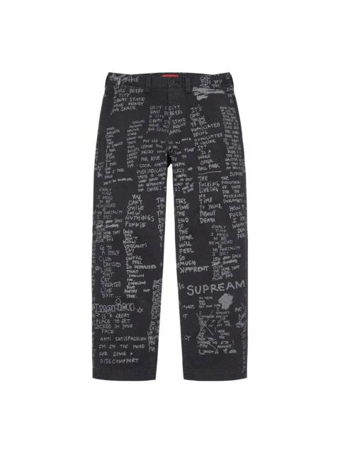 Supreme Supreme Gonz Poems Chino Pants 'Black White' SUP-SS23-213