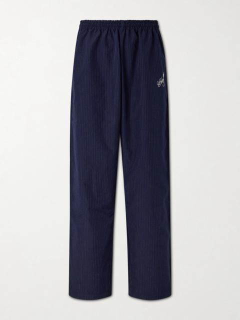 WILLY CHAVARRIA Ruff Rider Straight-Leg Logo-Embroidered Shell Track Pants