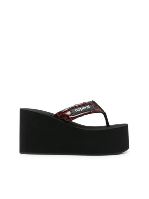 COPERNI 90mm branded wedge flip flops