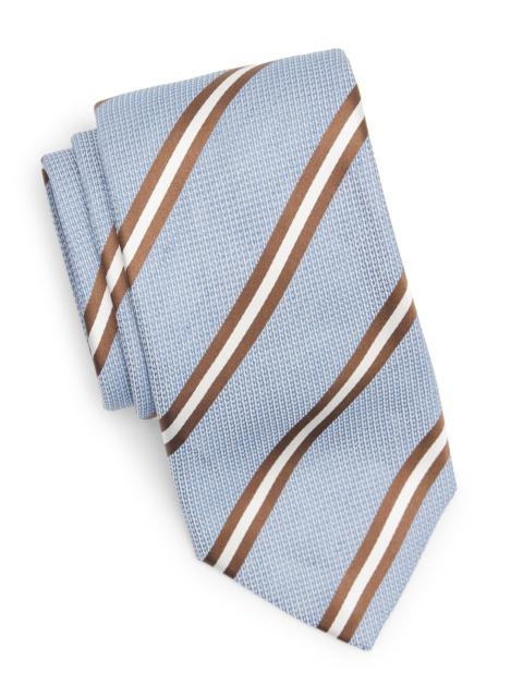 Canali Men's Repp Striped Silk Tie - Blue