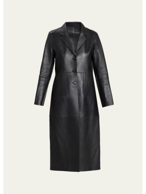 TOTEME Leather Slim Long Coat