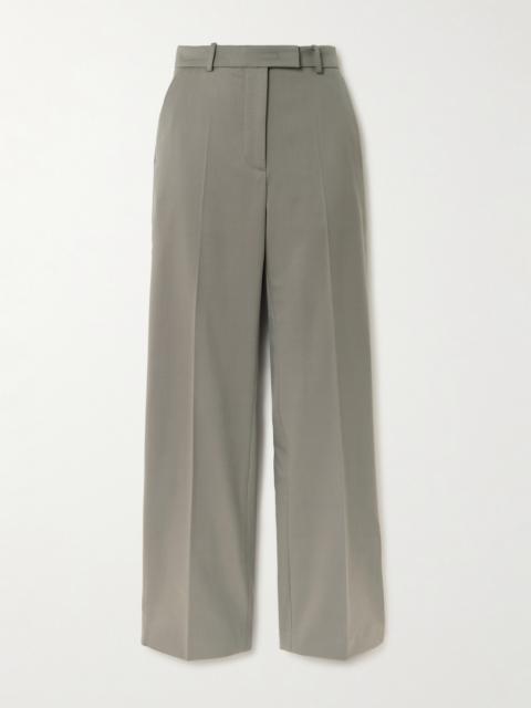 The Frankie Shop Lenora Pleated Twill Straight-leg Pants