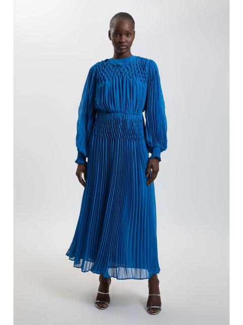 KAREN MILLEN Pleated Beaded Detail Balloon Sleeve Maxi Dress