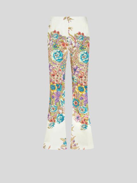 Etro TROUSERS WITH MULTICOLOURED BOUQUET PRINT