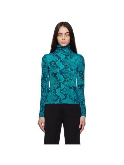 ATLEIN Blue Printed Turtleneck