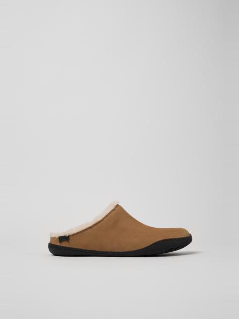 CAMPER Peu Brown Nubuck Clogs for Women