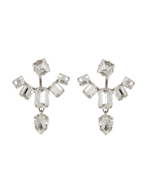 Large paved crystal pendant earrings