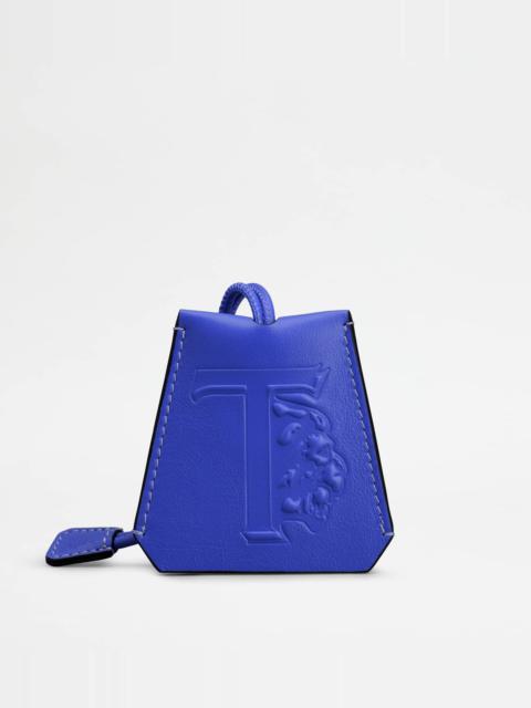 Tod's TOD'S NECK KEY HOLDER IN LEATHER - BLUE