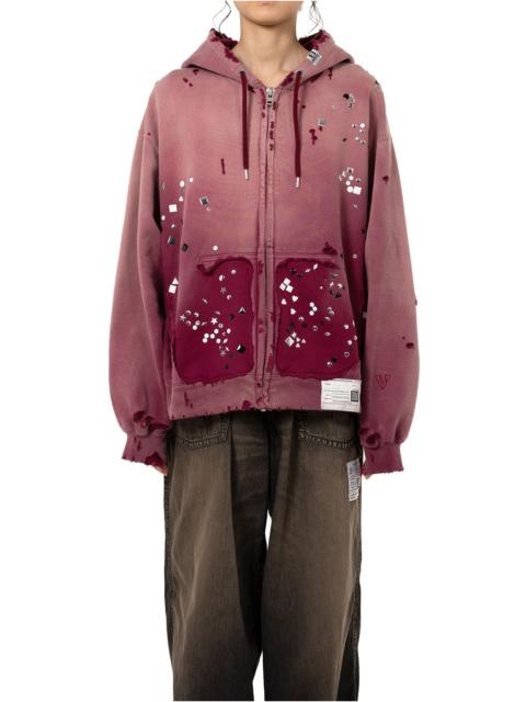 Maison MIHARAYASUHIRO Sun Faded Like Embellished Zip-up Hoodie