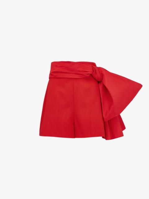 Alexander McQueen Women's Tailored Bow Shorts in Lust Red
