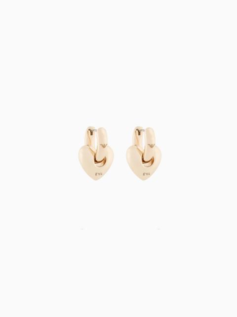 EMPORIO ARMANI GOLD-TONE BRASS HOOP EARRINGS