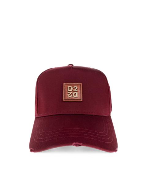 DSQUARED2 logo-plaque distressed baseball cap