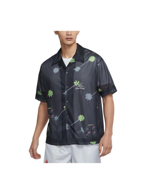 Nike Nike Cartoon Pattern Quick Dry Breathable Loose Basketball Short Sleeve Shirt Black DM8783-010
