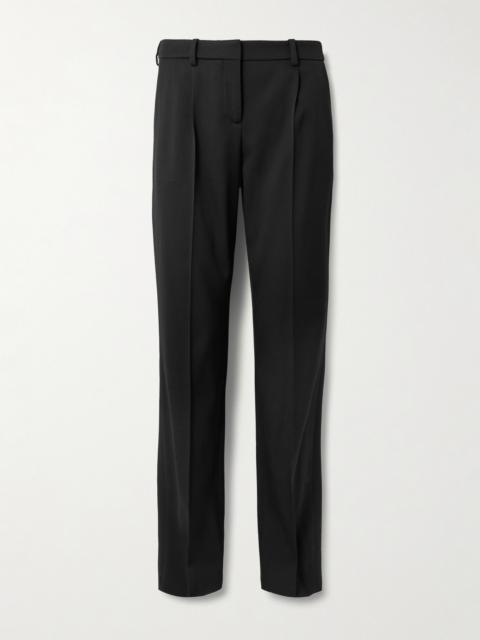 BALENCIAGA Pleated Stretch-wool Straight-leg Pants