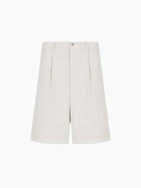 Board shorts in stretch-cotton gabardine