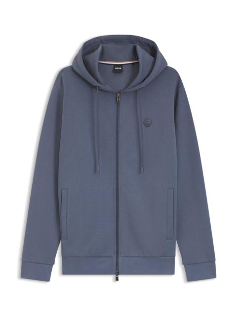 BOSS COTTON-BLEND ZIP-UP HOODIE WITH DOUBLE B MONOGRAM