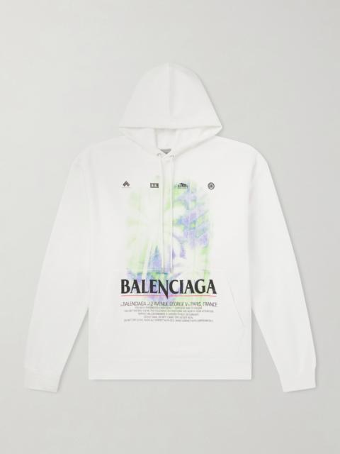 BALENCIAGA Oversized Printed Cotton-Jersey Hoodie