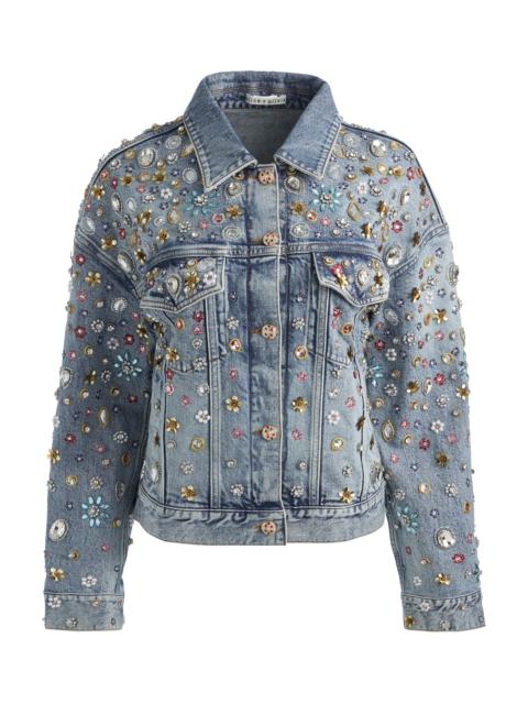 Alice + Olivia JESSE EMBELLISHED DENIM JACKET