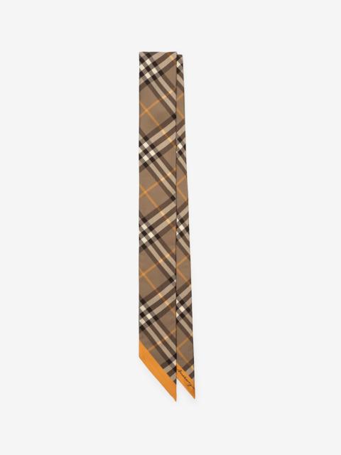 Burberry Skinny Contrast Check Silk Scarf