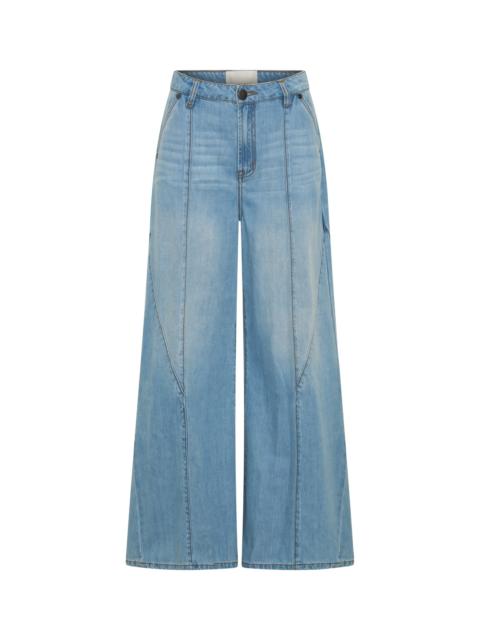 ONE TEASPOON Hollywoods High Waist Wide Leg Denim Jeans - Cool Blue