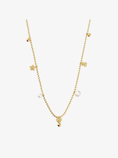 TOUS Short Necklace with 18K gold vermeil, cultured pearls and motifs TOUS Grain