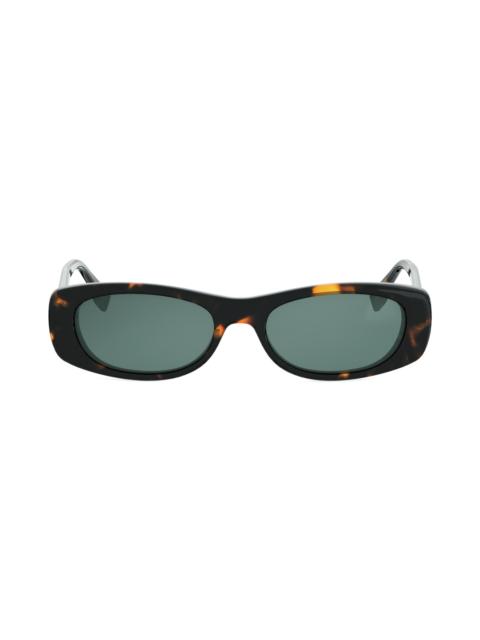 FENDI Women's FF Squared 53MM Oval Sunglasses - Havana And Green