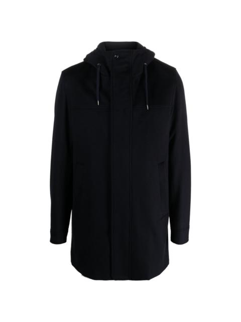 concealed-fastening hooded coat