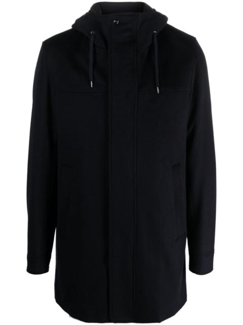 concealed-fastening hooded coat