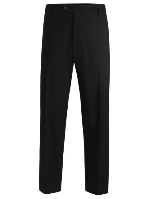 BOSS STRAIGHT-FIT TROUSERS IN STRETCH-COTTON DOBBY