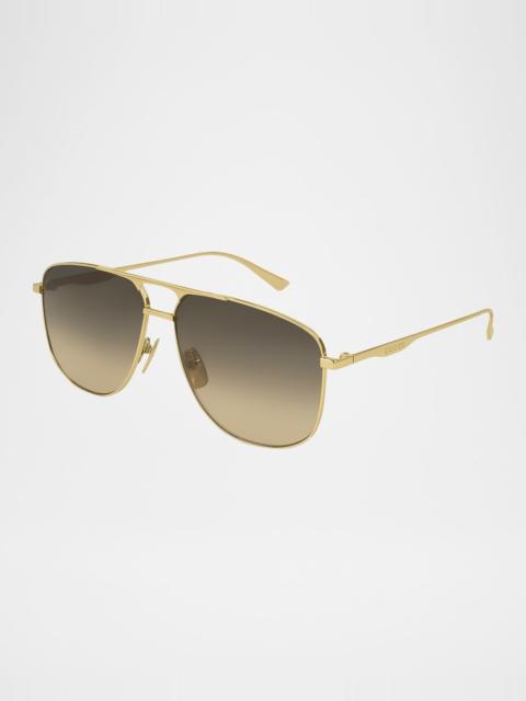 GUCCI Metal Pilot Sunglasses, Gold