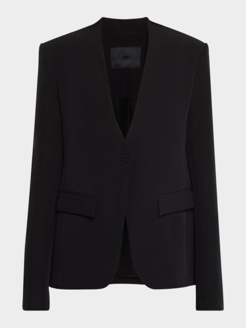 LAPOINTE Matte Crepe Single-Breasted Blazer