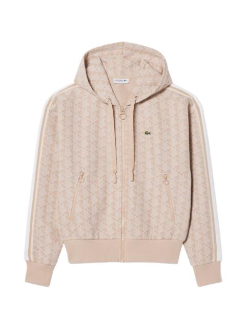 LACOSTE geometric-monogram hoodie