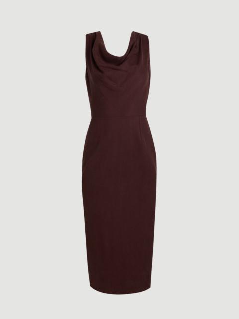 KAREN MILLEN Tencel Blend Tailored Cowl Neck Midi Dress