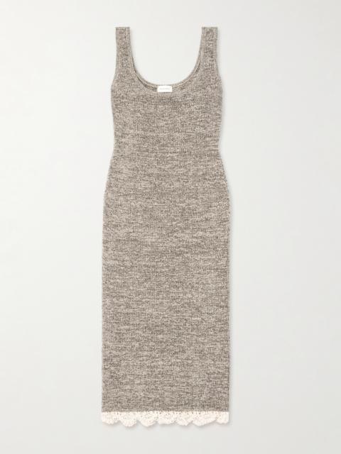 MAGDA BUTRYM Crochet-trimmed Knitted Midi Dress