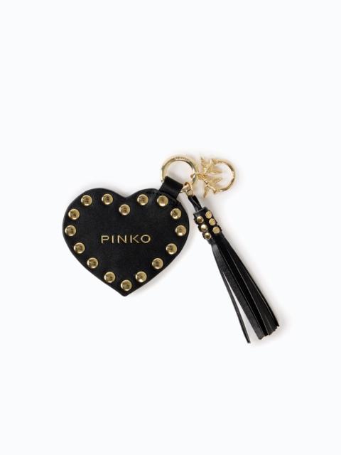PINKO PINKO KEYRING CHARM WITH HEART AND STUDS
