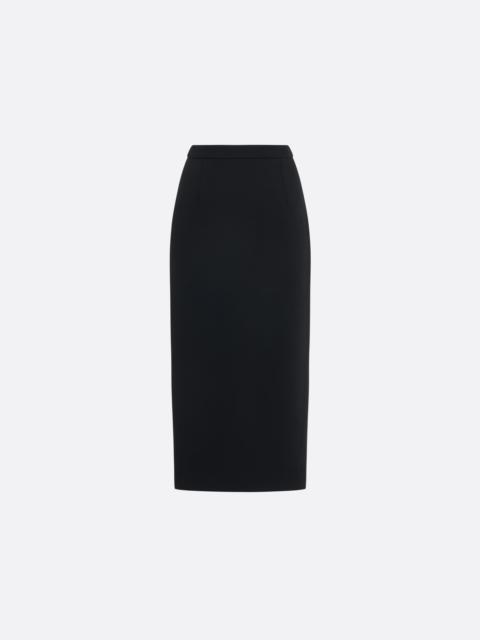 Alessandra Rich WOOL CRÊPE MIDI SKIRT