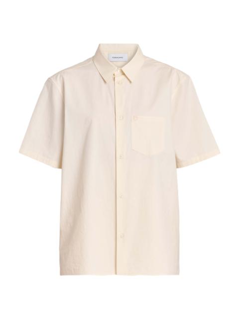 FERRAGAMO Women's Cotton-Silk Canvas Shirt - Parchment