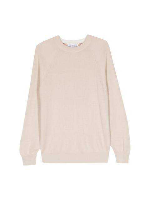 ribbed-knit cotton jumper