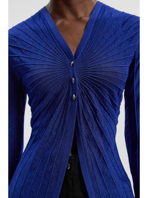 KAREN MILLEN Sparkle Metallic Knitted Fitted Cardigan