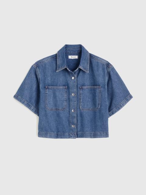 Madewell Boxy Crop Button-Up Shirt in Airy Denim