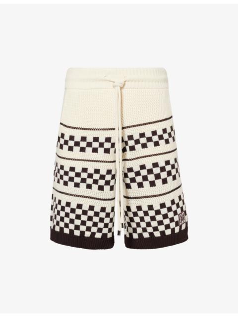 AMIRI Checkered Drawstring Wool-Blend Shorts