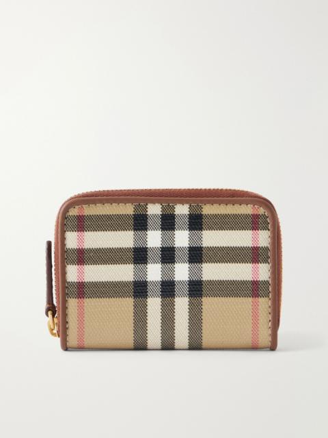 Burberry Checked leather-trimmed wallet Beige