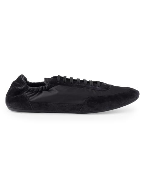 Prada Women's Women's's Collapse Re-Nylon and Suede Sneakers - Black