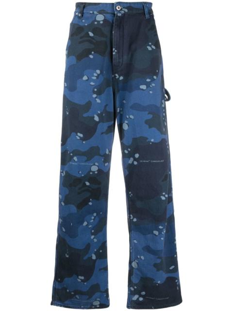 Off-White camouflage-print 직선 다리 청바지