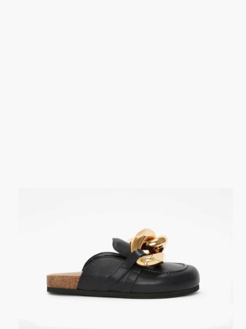 CHAIN LOAFER LEATHER MULES