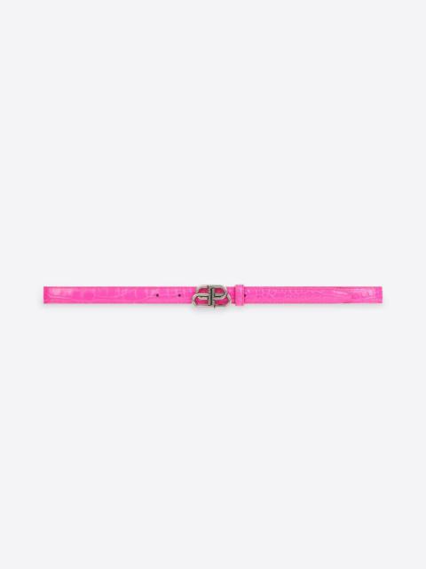 BALENCIAGA Women's Bb Extra Thin Belt in Pink