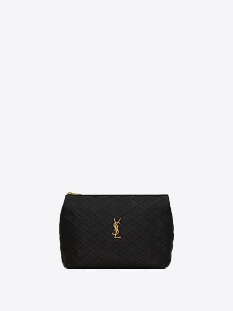 SAINT LAURENT gaby cosmetic pouch in quilted leather