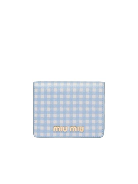 Miu Miu Small printed Madras leather wallet