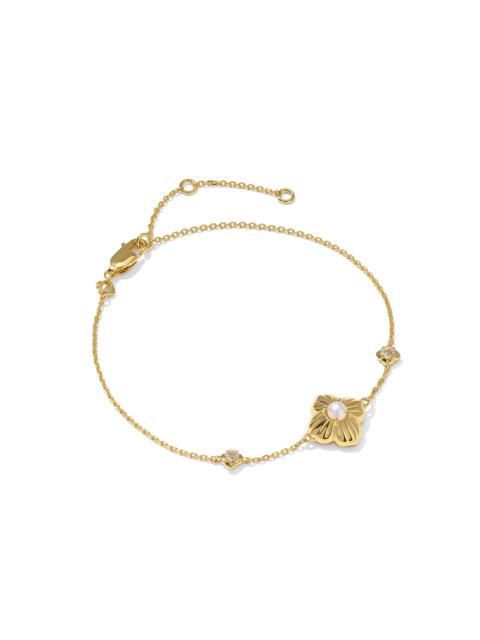 KENDRA SCOTT Dira Pearl Topaz 18k Gold Vermeil Delicate Chain Bracelet